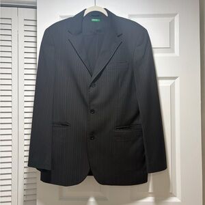 United Colors Of Benetton Black Pinstripe Suit